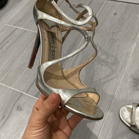 Jimmy Choo Lang 100 metallic leather sandal - Picture 7 of 7